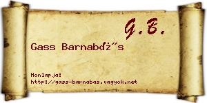 Gass Barnabás névjegykártya